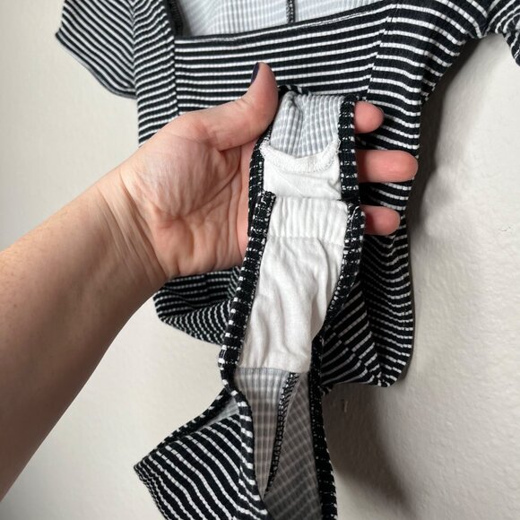 Out from Under Urban Outfitters Black & White Striped Short-Sleeve bodysuit XS - Picture 8 of 9